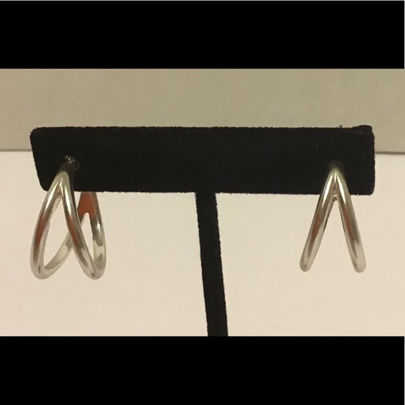 Lucky Brand Silver Tone Double Split Earrings - Picture 5 of 7